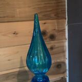 Bouteille en verre bleuté par blenko année 60
