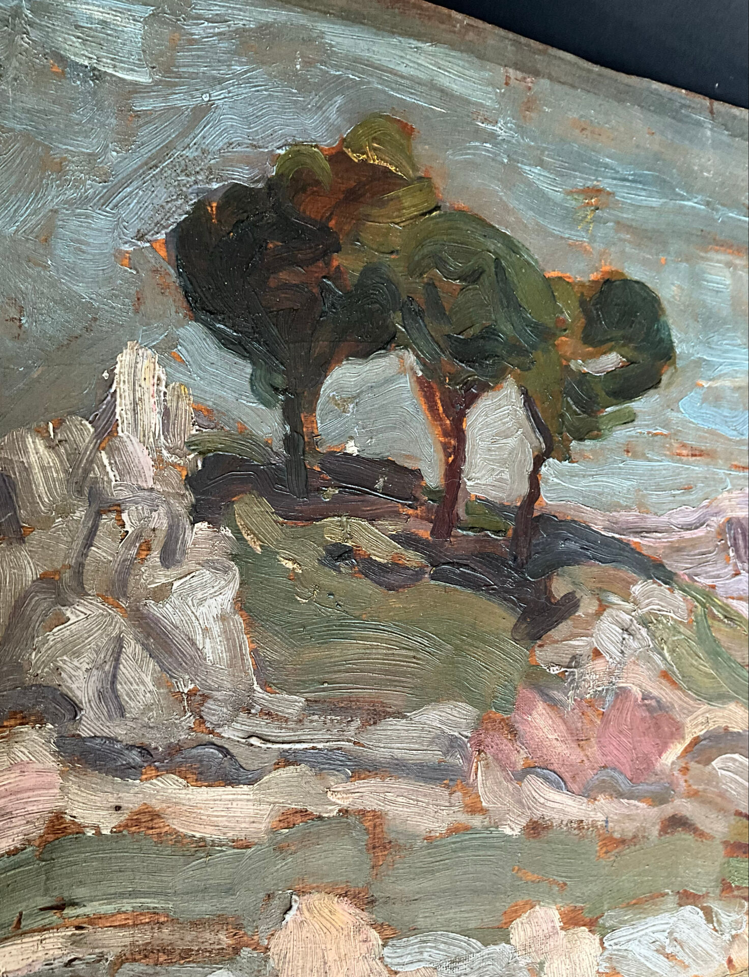Oil on panel, Provençal landscape, circa 1930-1950