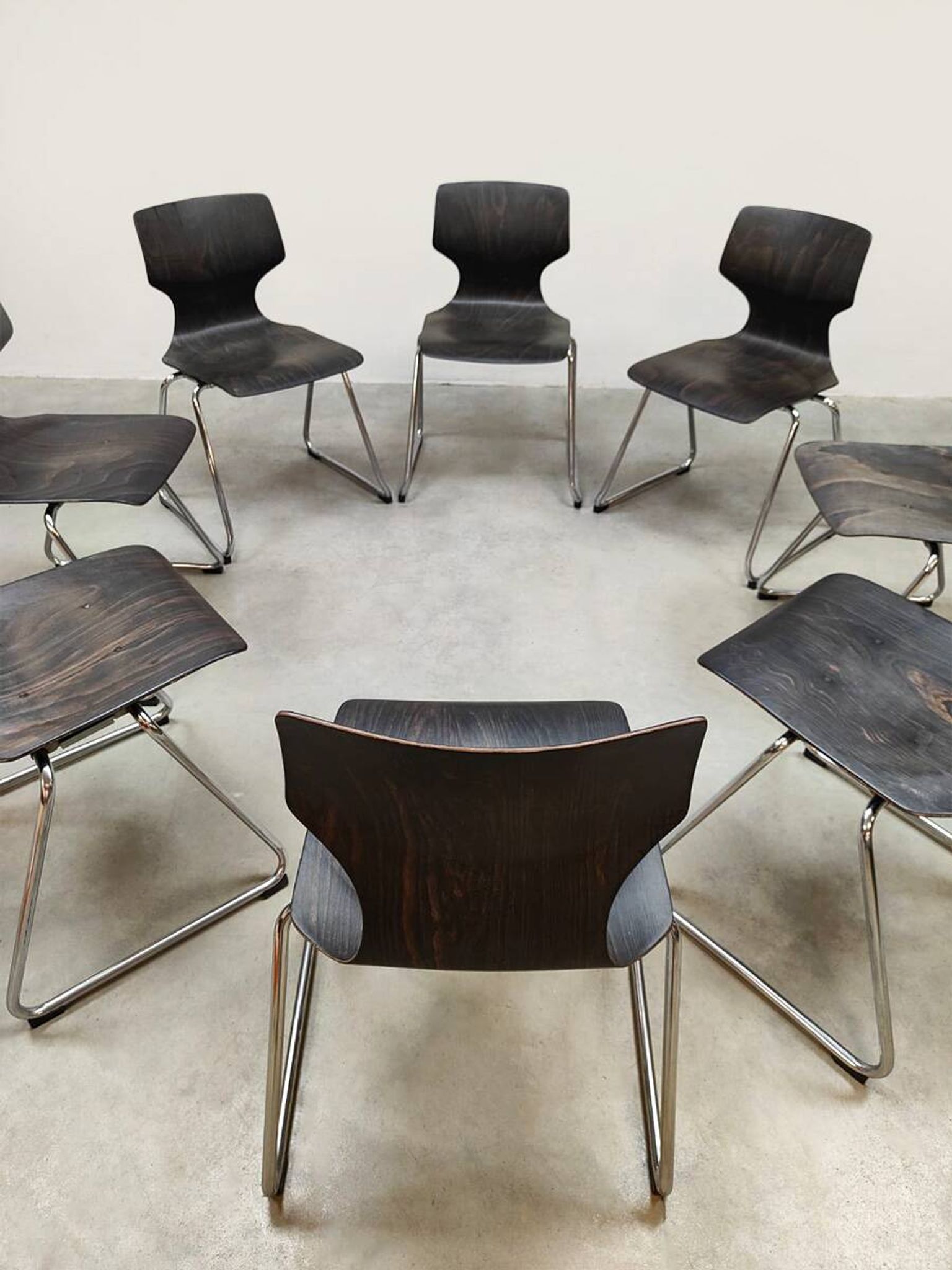 Chaises empilables vintage Pagwood Flötotto 1960