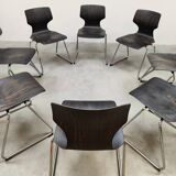 Vintage Pagwood stacking chairs Flötotto 1960