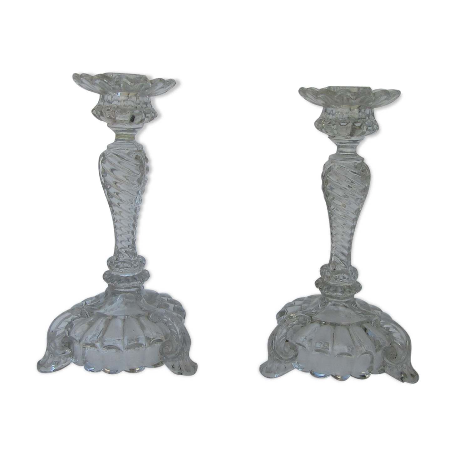 Glass candlesticks