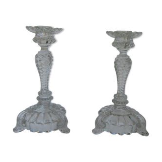 Glass candlesticks