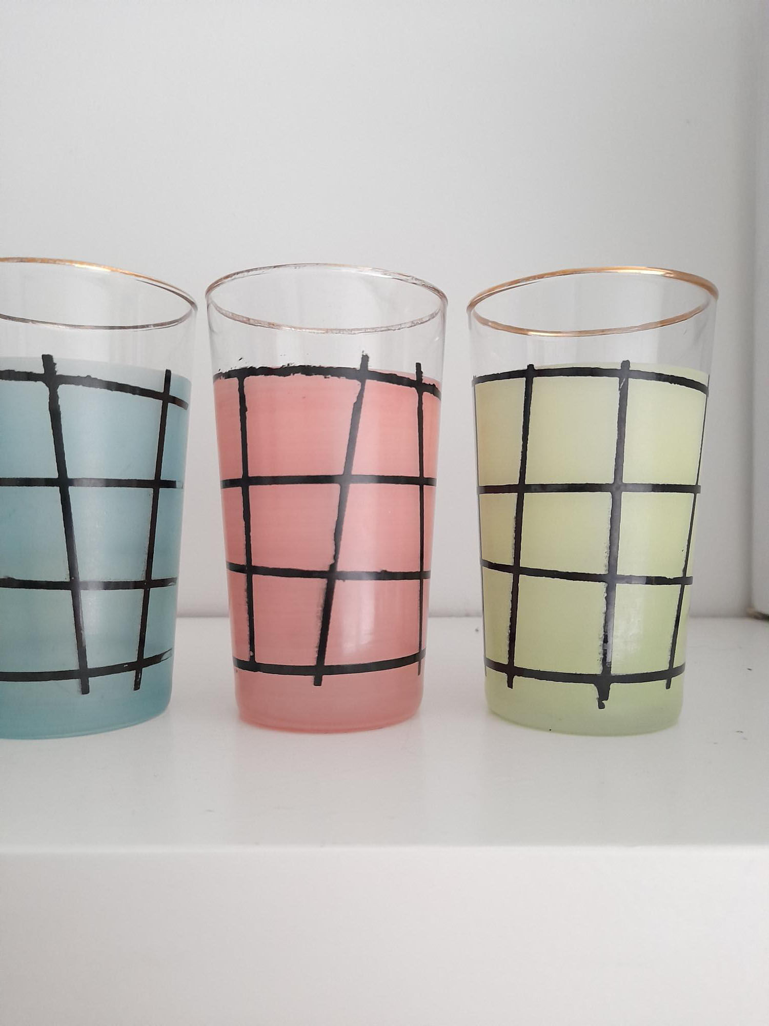 Lot de 4 verres de limonade années 50