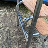 Modular white formica folding step stool from the 70s