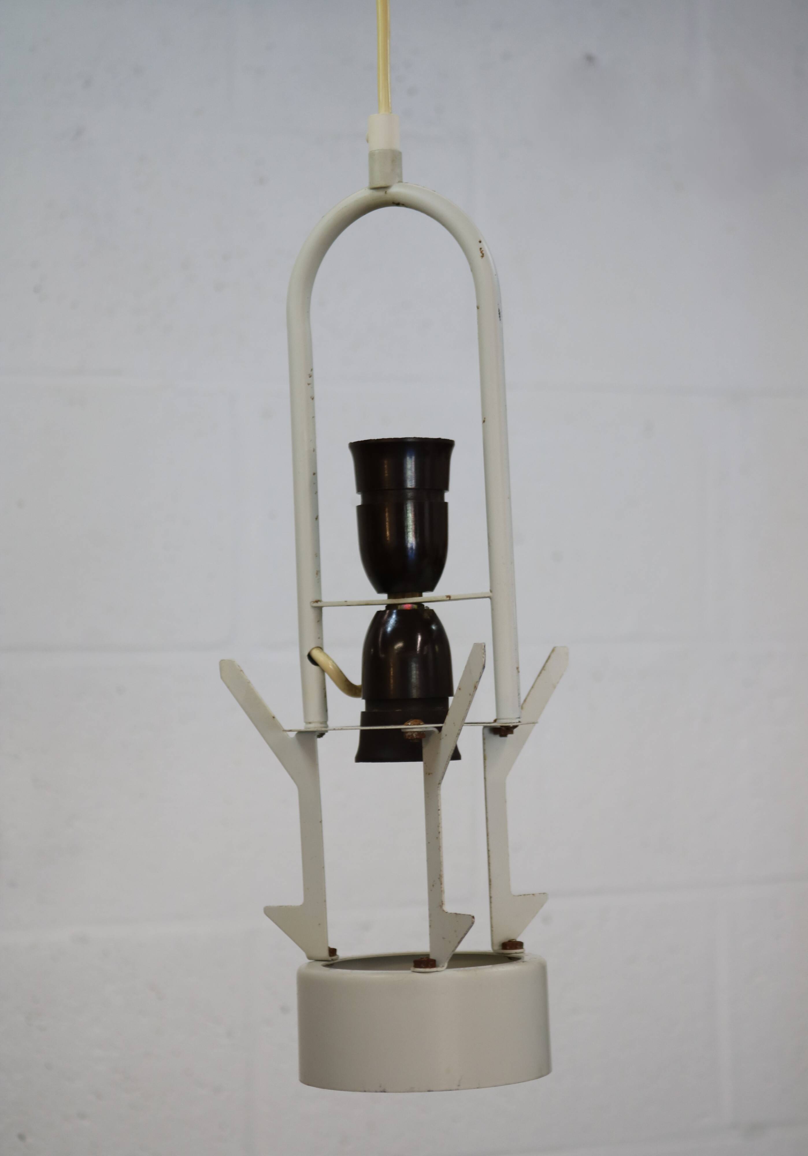 Old Danish design lamp in white/gray and blue colours - Denmark 60's