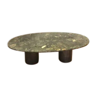 Green marble and metal coffee table