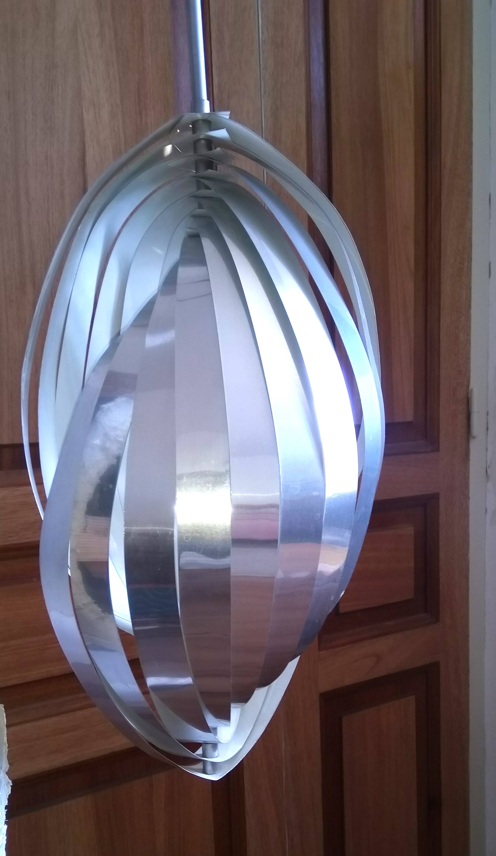 Suspension lustre spiral Henry Mathieu 1970 Space age helicoidal