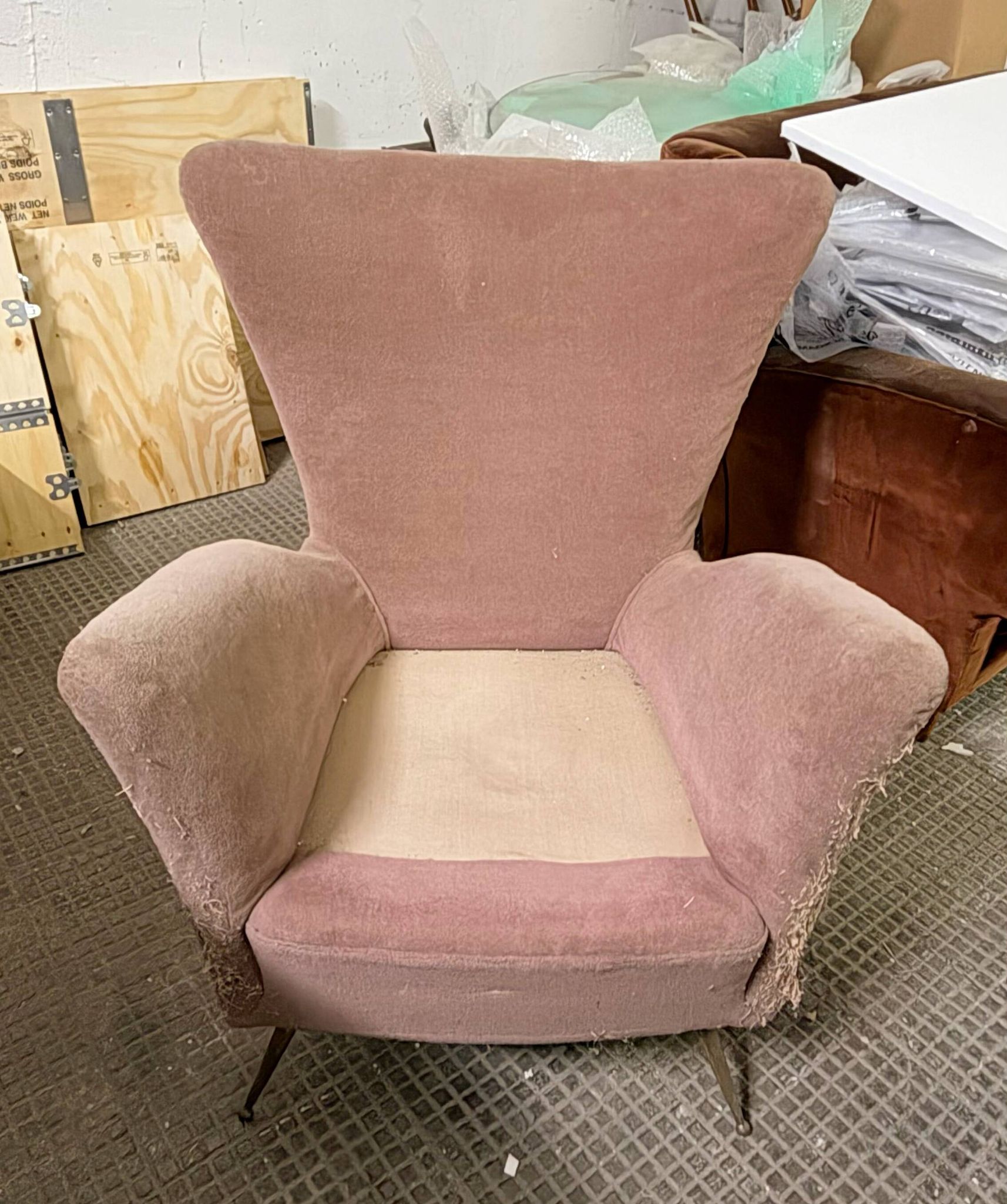 Art Dèco Italian Lounge Armchair from 50s,