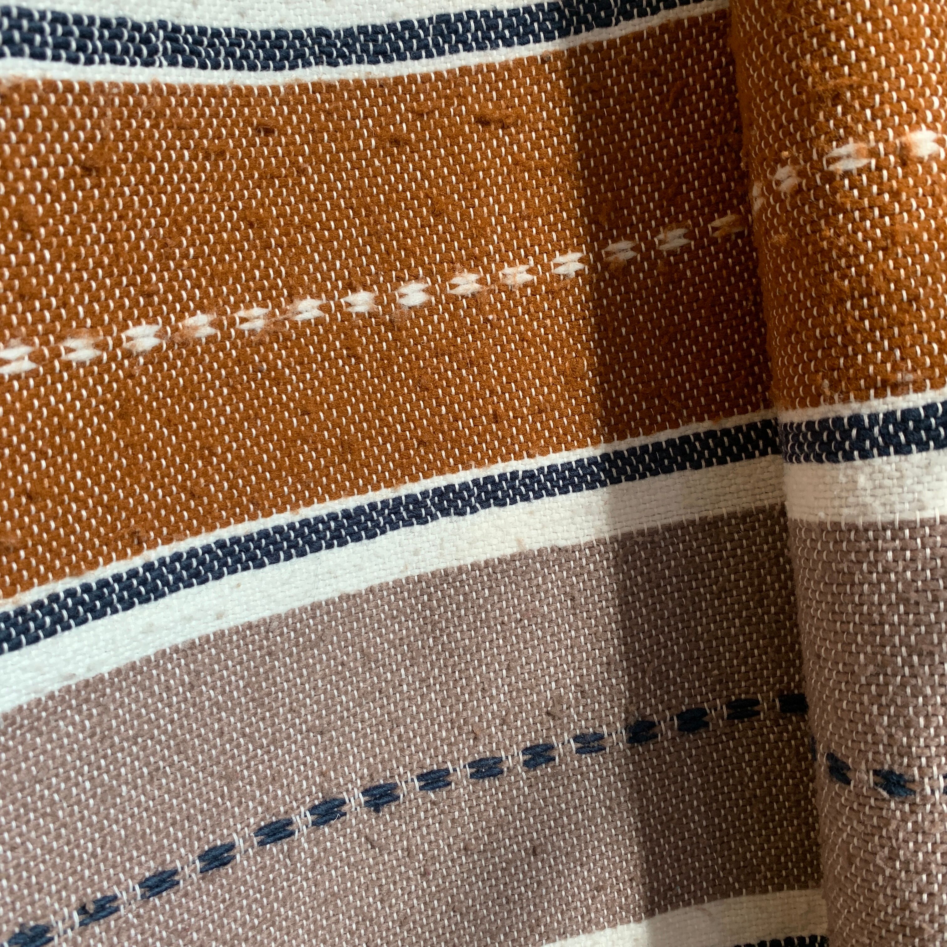 L Handmade Striped Vintage Boho North African Carpet (#2) - Area Rug 238x159