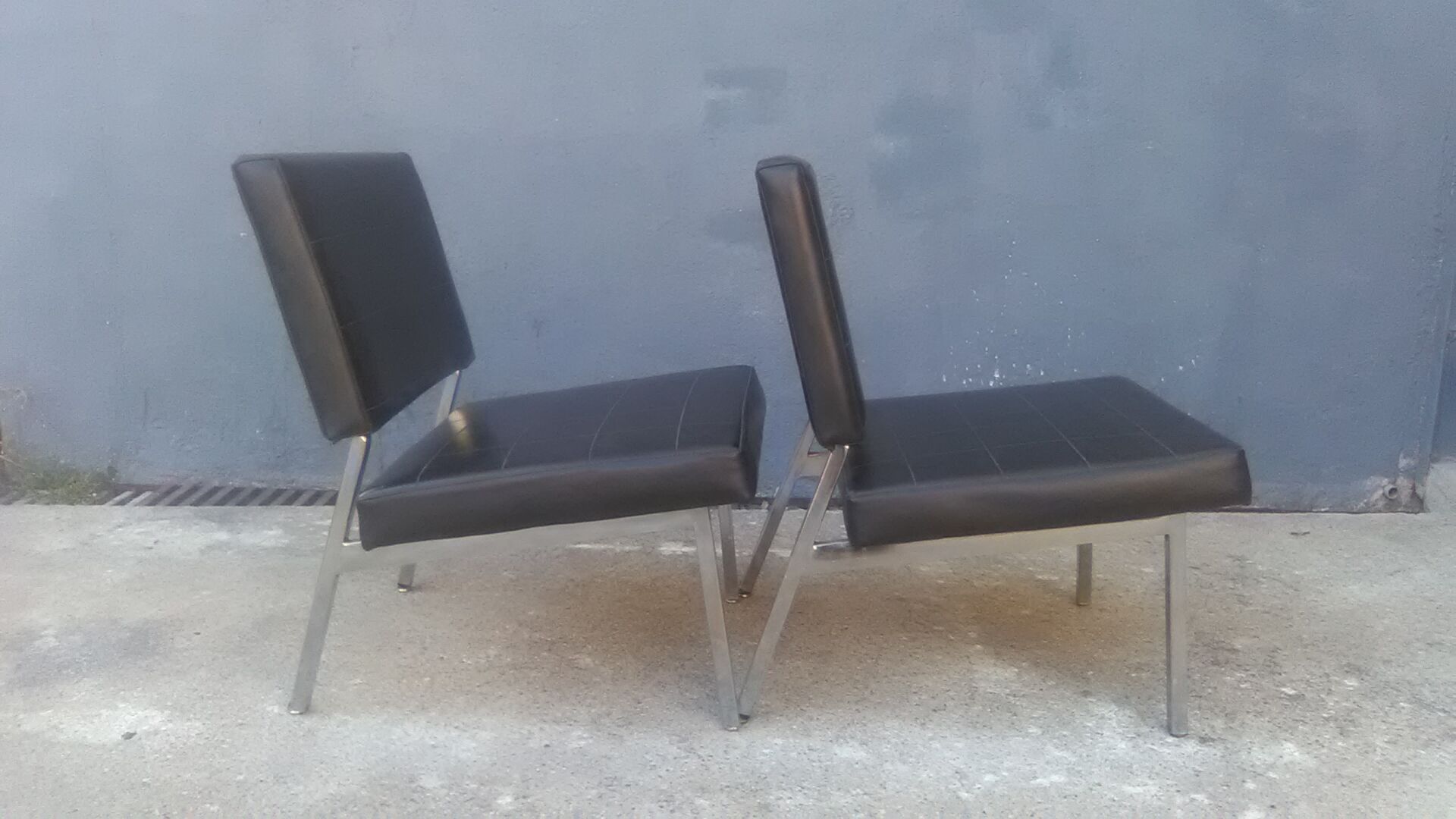 Pair of vintage skai armchairs