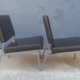 Paire de chauffeuses vintage skai