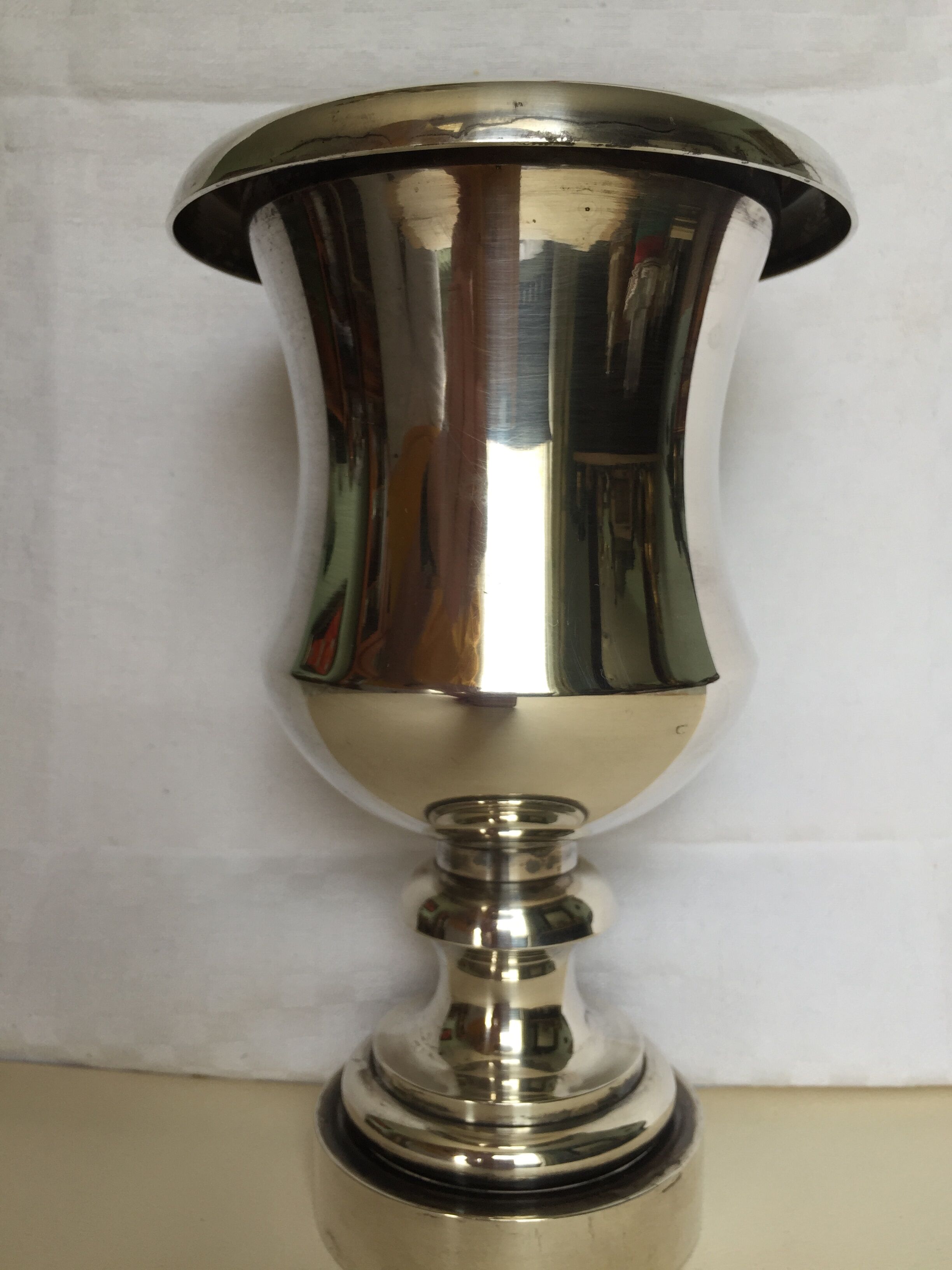 Christian Dior silver metal vase