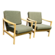 Pair of vintage 1970s armchairs in new fabric