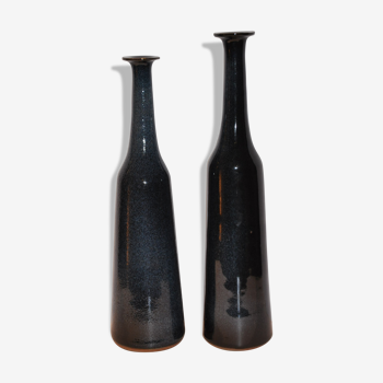 Pair of bottles soliflores vintage ceramic