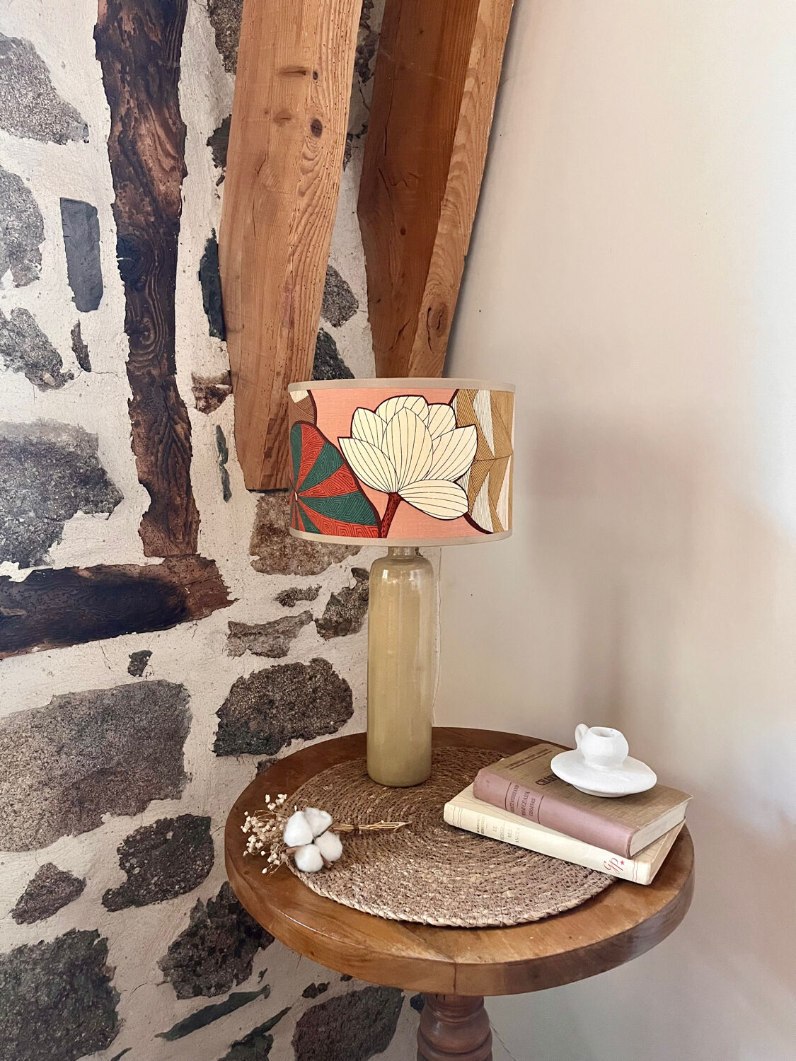 Vintage stoneware lamp