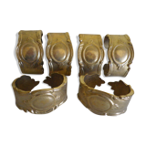 Six rounds of brass towel in their original box 1960  Art Deco