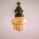 Art Deco iridescent glass and cast iron birds wall lamp 1940s