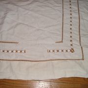 Drap ancien en lin ou métis à 2 rangées de jours avec retours