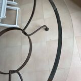 Table fer forgé et verre 4 chaises