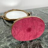 Miroir de Table Victorien Vintage en Laiton sur Base en Marbre, 1950s