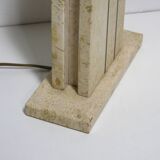 Travertine and brass, 1970's table lamp