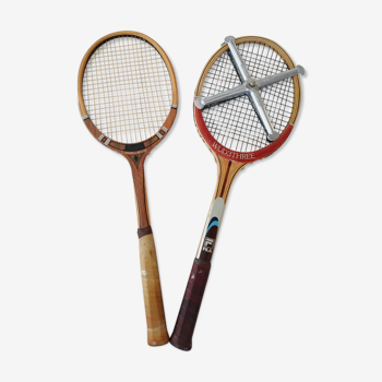 2 vintage wood tennis rackets 1960/1970