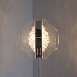 Lampadaire vintage italien "eye" en chrome, verre de Murano et marbre, 1970s