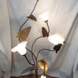 Golden brass floral floor lamp