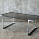 Coffee table in chromed metal and smoked glass, 1970s