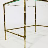 Golden bronze side table, Maison Baguès 1950