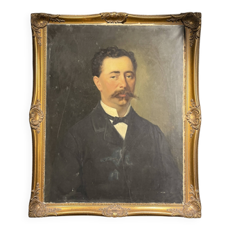 Oil on canvas portrait of an ancestor signed A. Juliard dated 19th century.