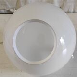 Bauhaus style suspension in aluminium and opaline, diameter 25 cm - mid 20th century.