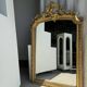 Large gilded mirror with acanthus leaf pediment H150 L98