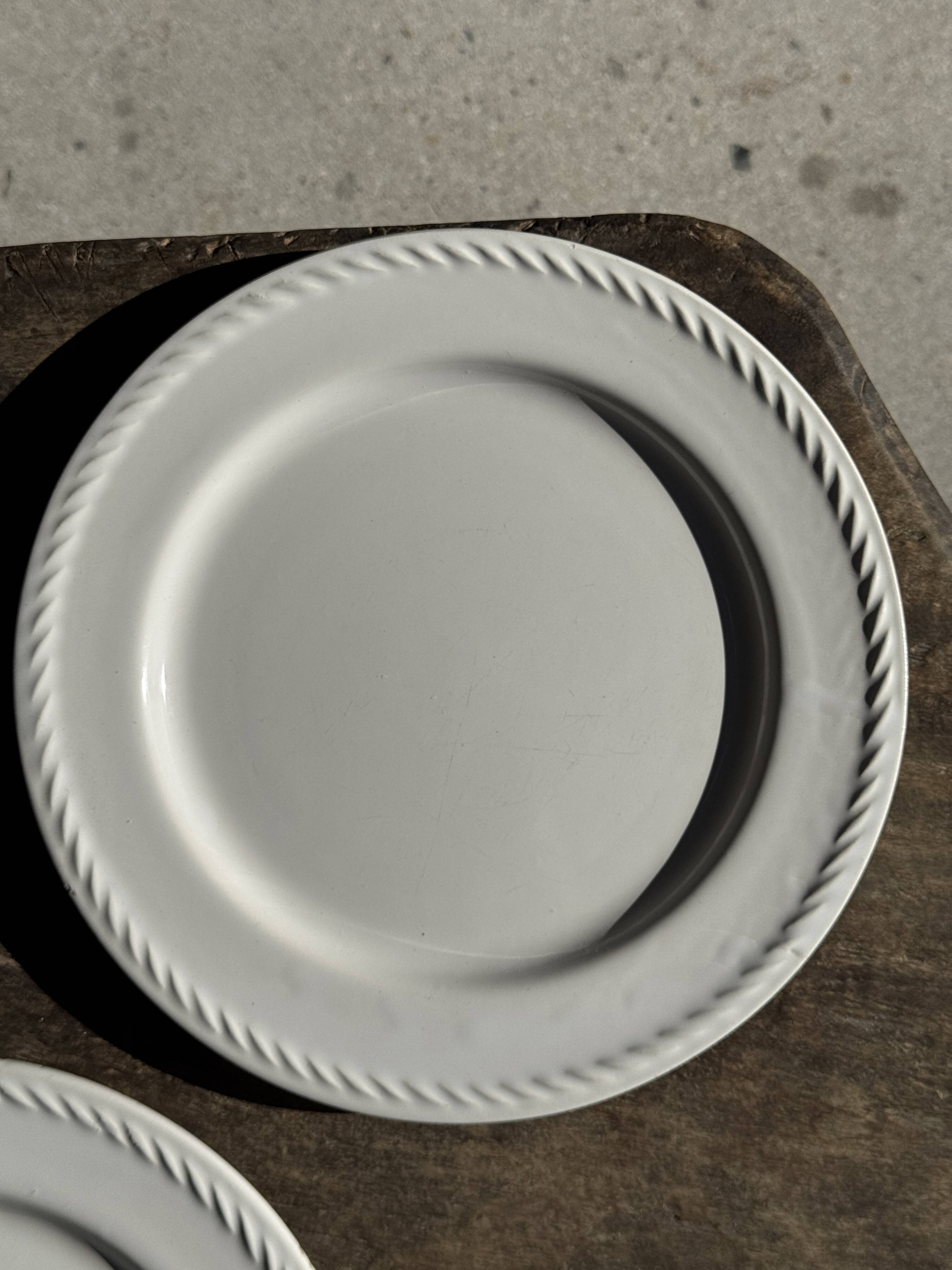 Set of 3 large classic white plates D24.5