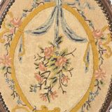 Wooden and embroidered fabric fireplace screen