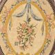 Wooden and embroidered fabric fireplace screen