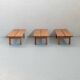 Large coffee table in 3 modules, solid elm.