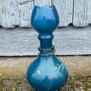 vintage vase painted in satin blue