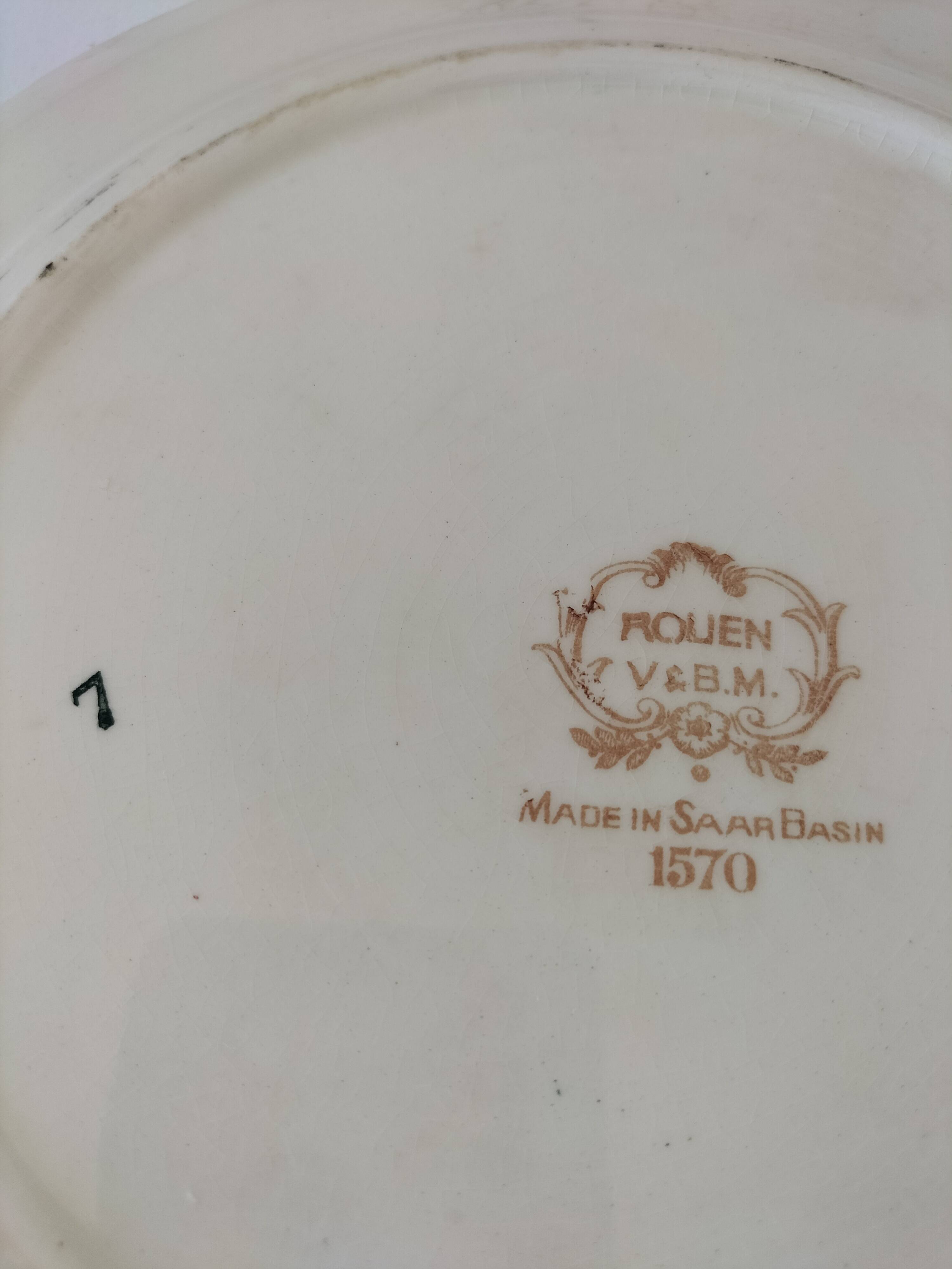 Assiette vintage Villeroy & Boch modèle Rouen