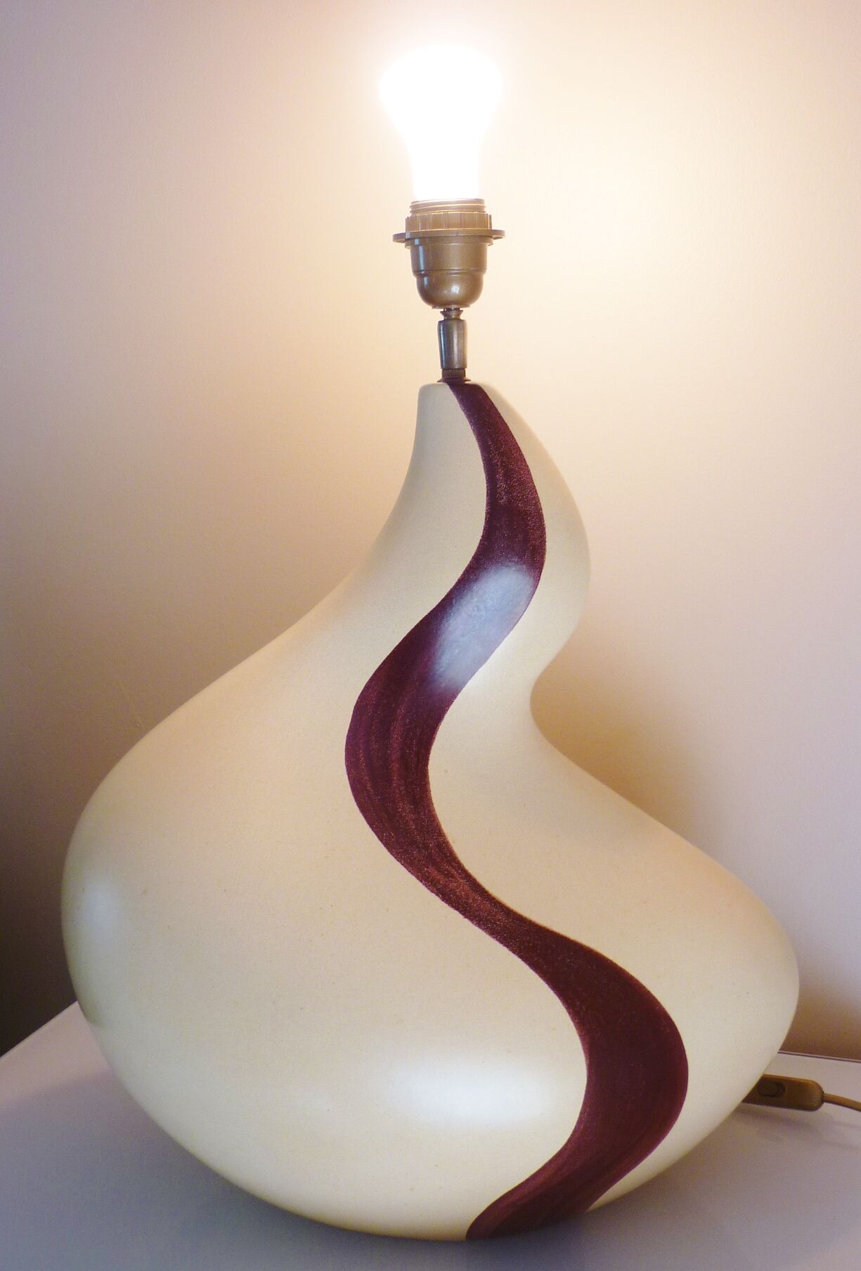 Large table lamp, Louis Drimmer, 70s/80s design, free-form ceramic