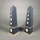Pair of Ornate Obelisks with Cameos in Plaster in the Antique Style, Late 18th Century