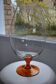 Vintage amber domed vase on foot