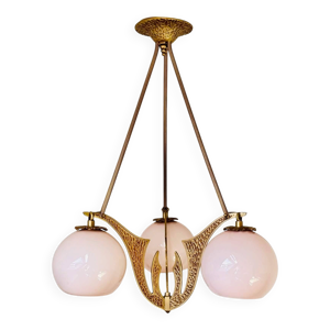 lustre 3 feux art Déco,
