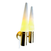 Brass Coloured Double Wall Lamp By Hans-Agne Jakobsson For Markaryd, Sweden, 1960'S