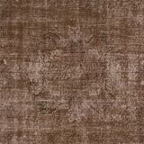 Mid-century handmade turkish area rug in brown and beige color 199x300 cm