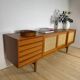 Vintage teak sideboard with rattan doors and drawers – Scandinavian design