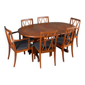 Table à manger et 6 chaises rétro en teck des années 1960 par G Plan Victor Wilkins