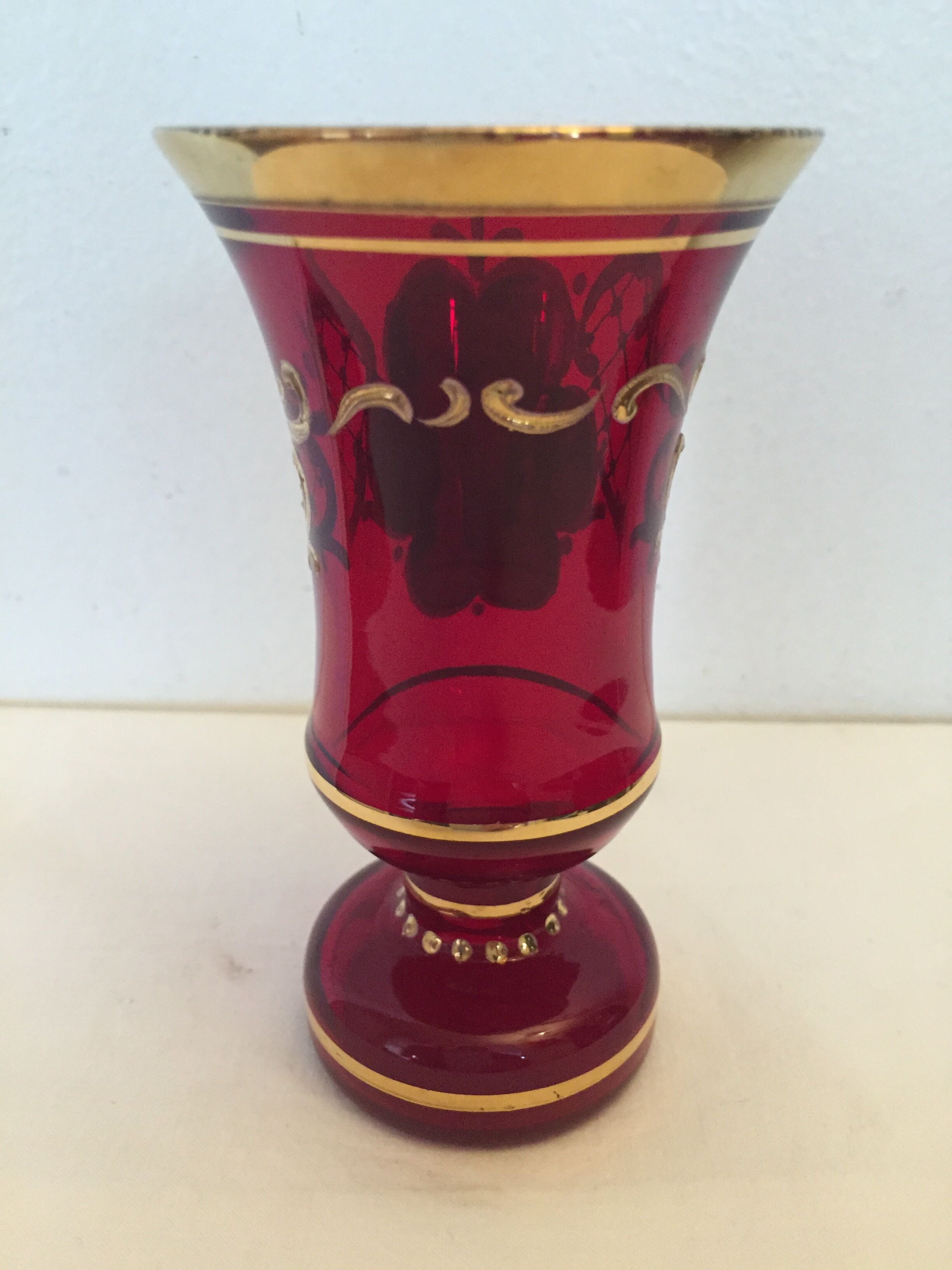 Small colored glass vase