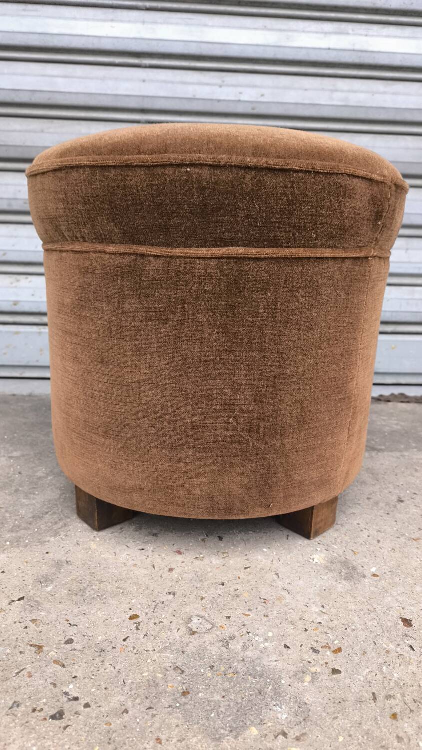 1960s velvet pouf
