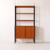 Scandinavian teak bookcase with black details